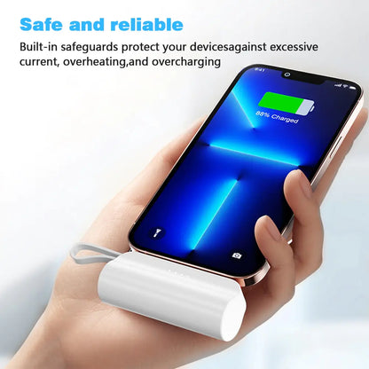 Power Bank 5000mAh Built in Cable.