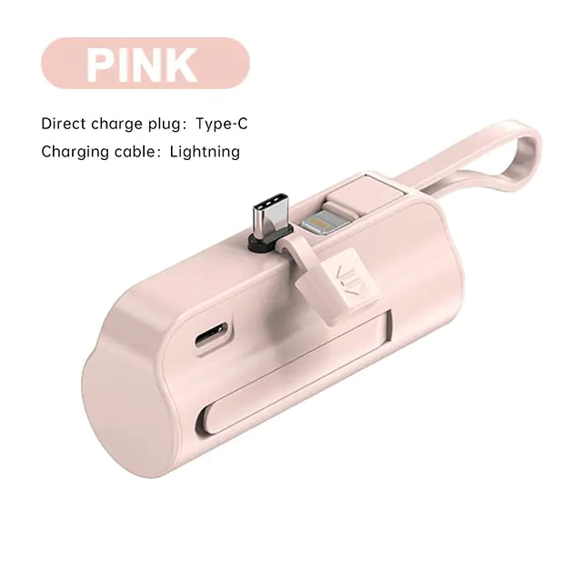 Power Bank 5000mAh Built in Cable.